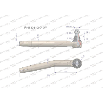 Przegub kierowniczy prawy M22x1.5 F168303100040 WARYŃSKI-95280