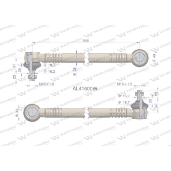 Drążek kierowniczy 908mm AL41600 WARYŃSKI-95285