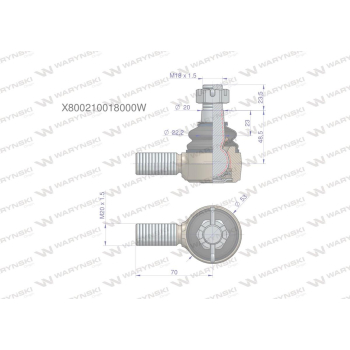Przegub kierowniczy M20x1.5 X800210018000 WARYŃSKI-95300