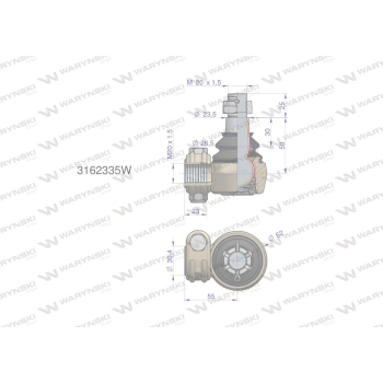 Przegub kierowniczy M20x1.5 3162335 WARYŃSKI-95310
