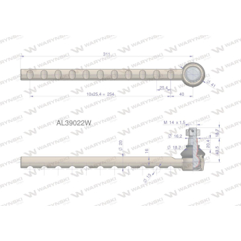 Przegub kierowniczy 311mm AL39022 WARYŃSKI-95397