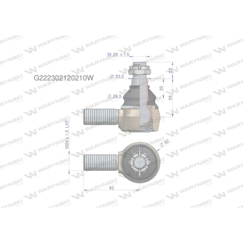 Przegub kierowniczy M24x1.5L G222302120210 WARYŃSKI-95434