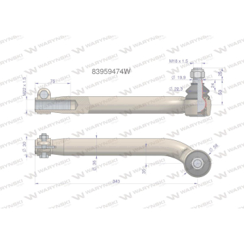 Przegub kierowniczy M22x1.5 83959474 WARYŃSKI-95460