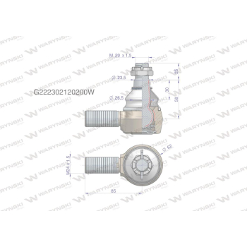 Przegub kierowniczy M24x1.5 G222302120200 WARYŃSKI-95475
