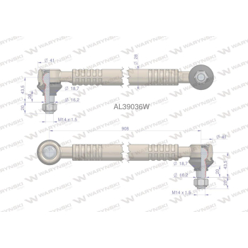 Drążek kierowniczy 908mm AL39036 WARYŃSKI-95485