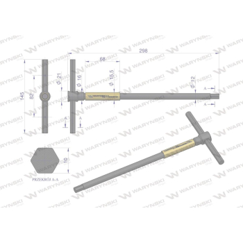 Klucz T ze spinnerem HEX 10 mm Waryński-95702