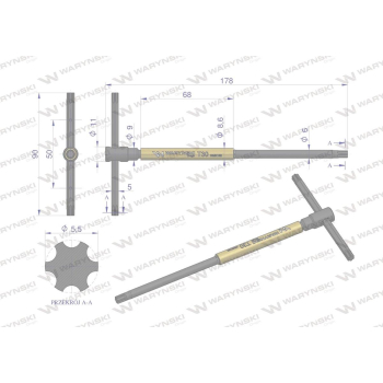 Klucz T ze spinnerem TORX T30 Waryński-95711