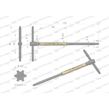 Klucz T ze spinnerem TORX T25 Waryński-95732