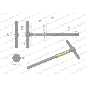 Klucz T ze spinnerem HEX 14 mm Waryński-95744