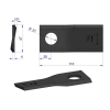 Nóż. nożyk kosiarka prawy 110X48X4mm otwór 21 zastosowanie RF 110/4 Famarol WARYŃSKI-96047