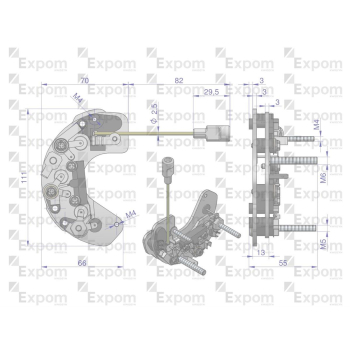 Prostownik diody alternatora AX230000, EX260000 AX260000EX C-330 C-360 Nowy Typ EXPOM KWIDZYN eu-96269