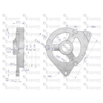 Pokrywa przednia alternatora AX230000 C-330 Nowy Typ EXPOM KWIDZYN eu-96287