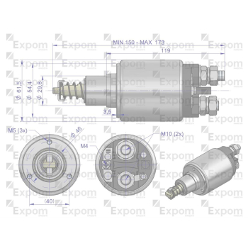 Wyłącznik ( włącznik, elektromagnes ) rozrusznika 0331401040, 1307762, 46657000EX  C-330 C-360 ZETOR Nowy Typ EXPOM