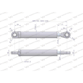 Cylinder hydrauliczny - siłownik jednostronny CJ2F50/40/500 Waryński-96332