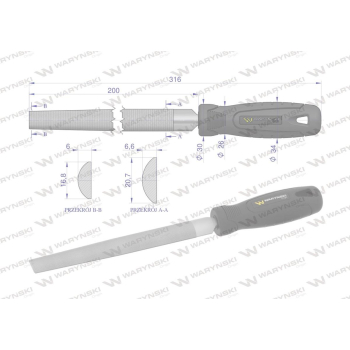 Pilnik półokrągły 200 mm Waryński-96423