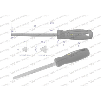 Pilnik trójkątny 150 mm Waryński-96466