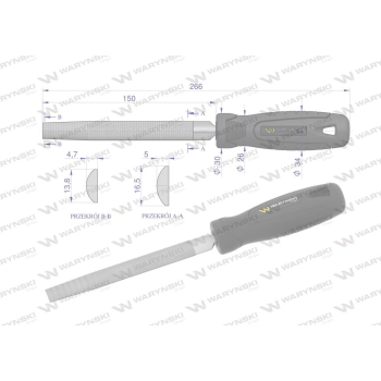 Pilnik półokrągły 150 mm Waryński-96475