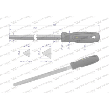 Pilnik trójkątny 250 mm Waryński-96502