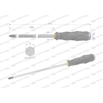 Wkrętak do pobijania PH3x250mm Waryński-96521