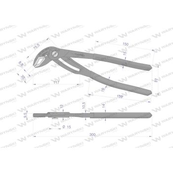 Szczypce do rur szybkonastawne 300mm. zakres szczęk 70 mm Waryński-96723