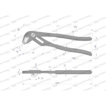 Szczypce do rur szybkonastawne 250mm. zakres szczęk 50 mm Waryński-96725