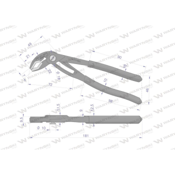 Szczypce do rur szybkonastawne 180mm. zakres szczęk 42 mm Waryński-96731