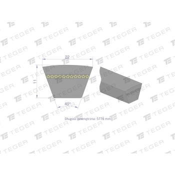 Pas klinowy Hard-Belt (T-603017.0) AP1000833 do CLAAS 603017.0 TEGER-96772