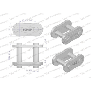 Zamek łańcucha wzmocnionego Z50SP  Waryński-96814