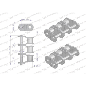 Półogniwo łańcucha P12B-3  Waryński-96824