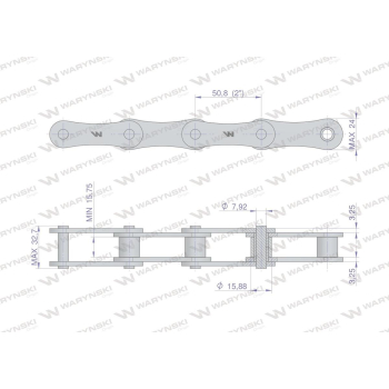 Łańcuch rolkowy 216A 2080 (R1 2) 5 m Waryński-96986