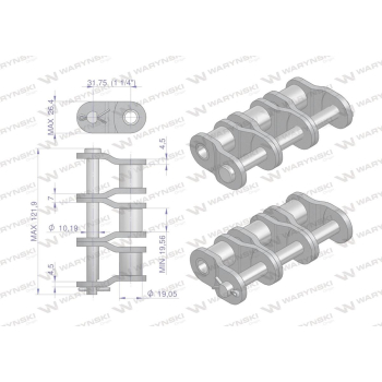 Półogniwo łańcucha P20B-3  Waryński-97011