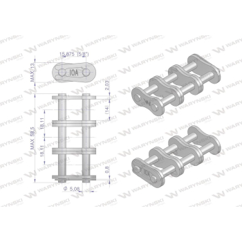 Zamek łańcucha wzmocnionego Z10A-3 ANSI A 50  Waryński-97047