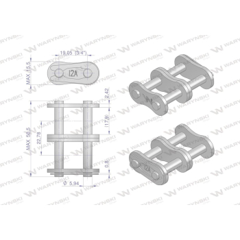 Zamek łańcucha wzmocnionego Z12A-2 ANSI A 60  Waryński-97056