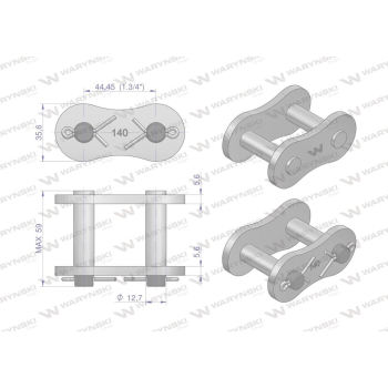 Zamek łańcucha wzmocnionego Z28A-1 ANSI A 140 (R1 1.3/4) Waryński-97061