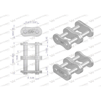 Zamek łańcucha przemysłowego Z10AH-2 ANSI A 50H  Waryński-97087