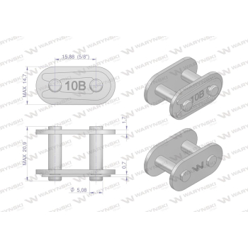 Zamek łańcucha prosta płytka Z10B-1  Waryński-97097