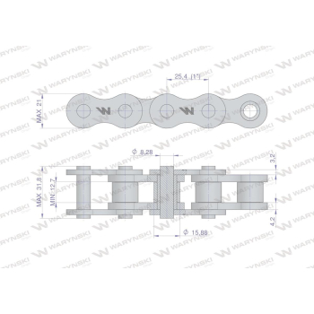 Łańcuch rolkowy 16BX-1 (R1 1) 5 m Waryński-97103