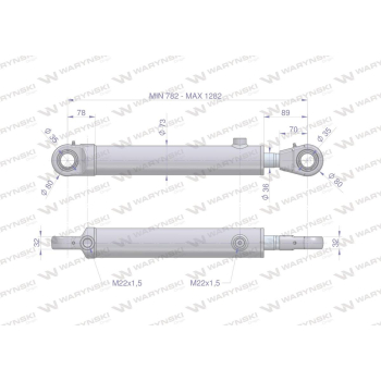 Cylinder hydrauliczny - siłownik dwustronny CJ2F-63/36/500Z do Ładowacz TUR Waryński-97119