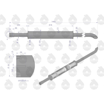 Tłumik 1460mm 5.6kg MF3 ORYGINAŁ URSUS-97159