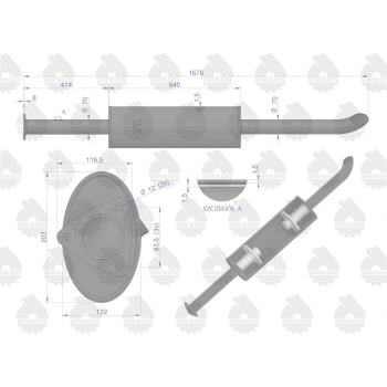 Tłumik TURBO 1676mm 9.8kg C-385 ORYGINAŁ URSUS-97164
