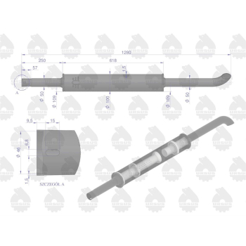 Tłumik okrągły długi 5.4kg 1280mm C-360 ORYGINAŁ URSUS-97178