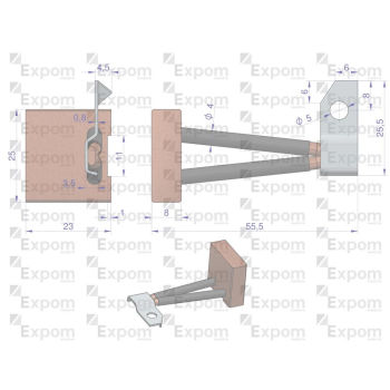 Komplet Szczotek 8x25x23 rozrusznika R-10 BSX100, BS100 ( komplet 4-szt ) EXPOM KWIDZYN eu-97218