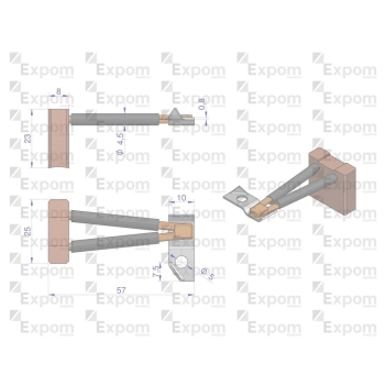 Szczotka 8x25x23 rozrusznika R-10 (20 SZT) EXPOM KWIDZYN eu-97221