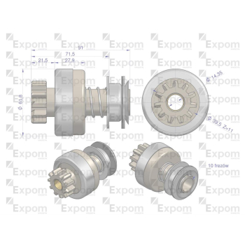 Zespół sprzęgający rozrusznika R-10A 851.700.0EX EXPOM KWIDZYN eu-97269