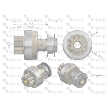 Zespół sprzęgający rozrusznika R-11H 863.700.0EX Mf-3 EXPOM KWIDZYN eu-97273