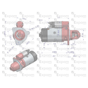 Rozrusznik R10A 300851ER. EX151000 24V 4.8 kW regenerowany Bizon Expom eu-97309
