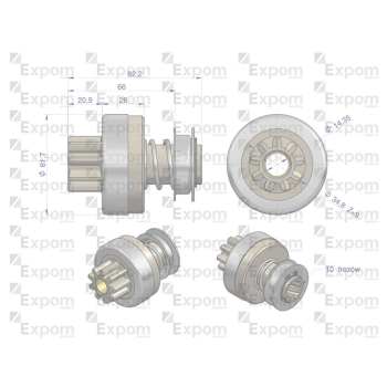 Zespół sprzęgający rozrusznika ( Typ Iskra ) MSX 400, 16.901.658 EXPOM KWIDZYN eu-97339