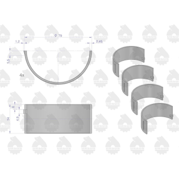 Komplet panewek korbowodowych N-1.00 (IV szlif) 50103913. 90060123 C-330 ORYGINAŁ URSUS-97460