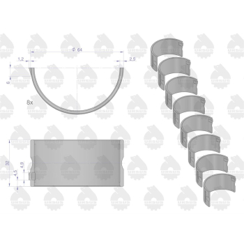 Komplet panewek korbowodowych N-1.00 (IV szlif) 50503123. 90030143 C-360/ Zetor ORYGINAŁ URSUS-97462