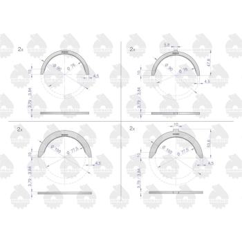 Komplet półpierścieni N-0.90 (III szlif) 46401112 C-360 ORYGINAŁ URSUS-97474